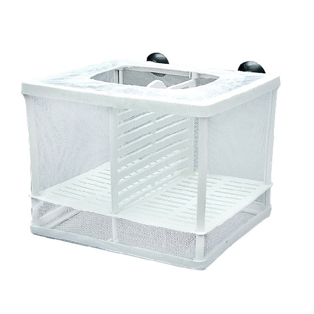 Isolation Mesh Box Suction Cup Fish Breeding Incubator Net Aquarium Hanging Hatchery Box