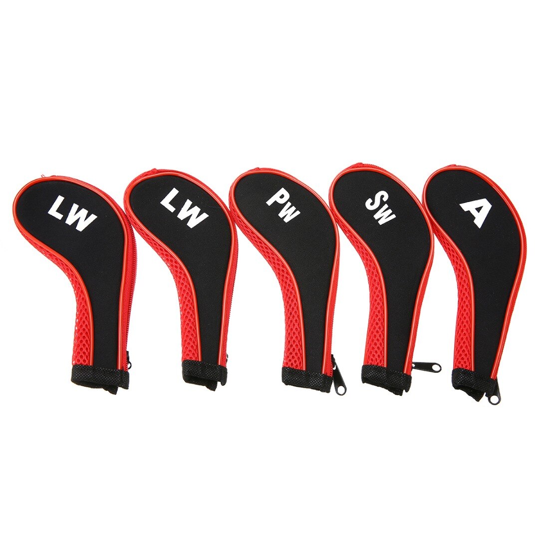Alta qualidade 12 pçs de borracha neoprene golf club head cover ferro putter com zíper longo pescoço proteger conjunto número impresso