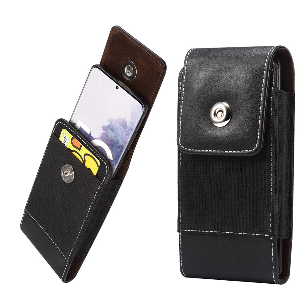 Universele Past Voor Mobiele Telefoons Onder 7.2 Inch Pouch Holster Case Lamsvel Pu Leer Met Nylon Riem Loop Clip Cover case