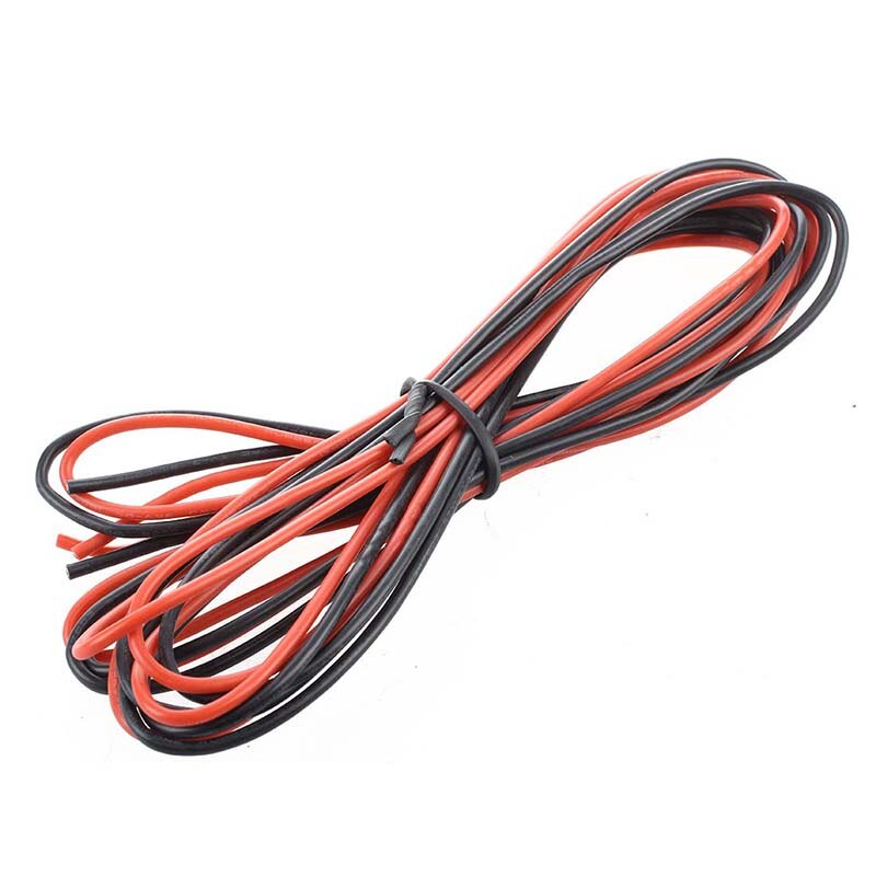 2x 3M 16 Gauge AWG Silicone Rubber Wire Cable Red Black Flexible: Default Title