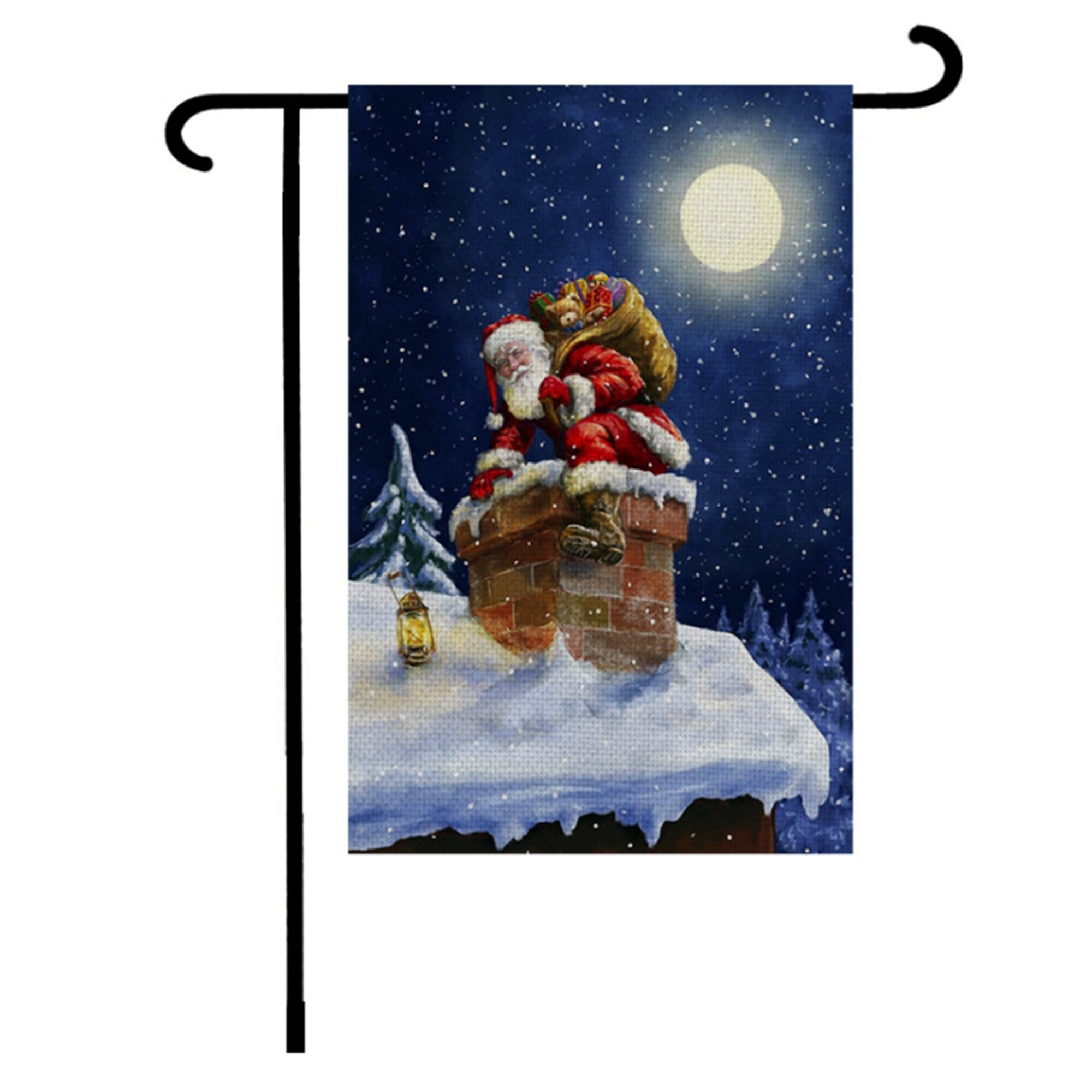 Drapeau de jardin de noël, Double face bonhomme de neige père noël Elk camion Vertical extérieur Yard drapeau pour les D \ u00e9cor: Style 9