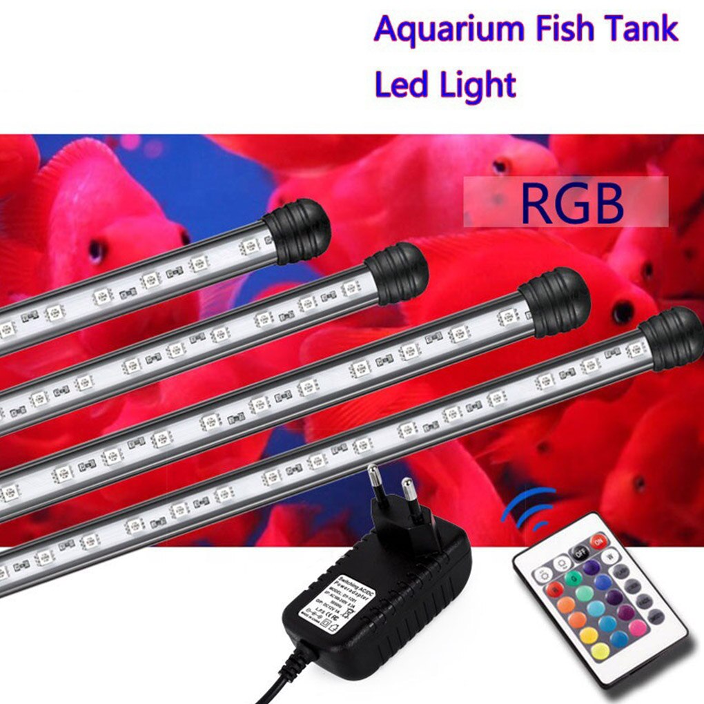 Aquarium Dimmable RGB Light Waterproof Underwear Bar Lamp Remote Control Aquarium Atmosphere Light