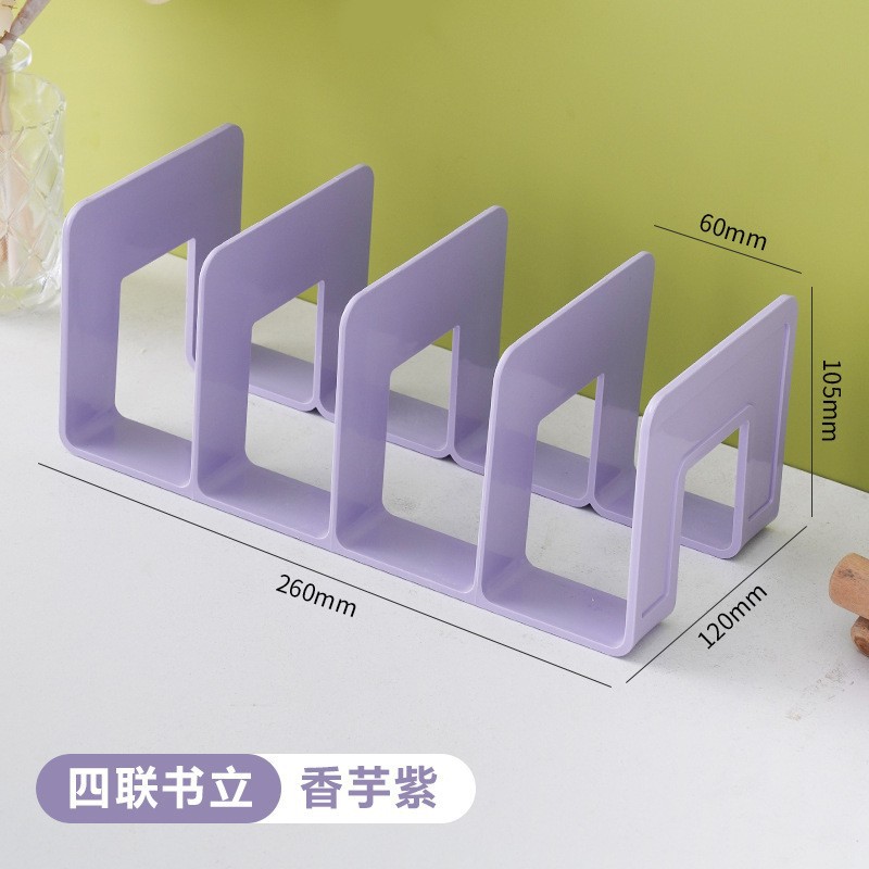 Multi-function Book Magazine Bookshelf Storage Stand Desk Organizer Holder for Book Magazine CD Files School Office Supplies: Red