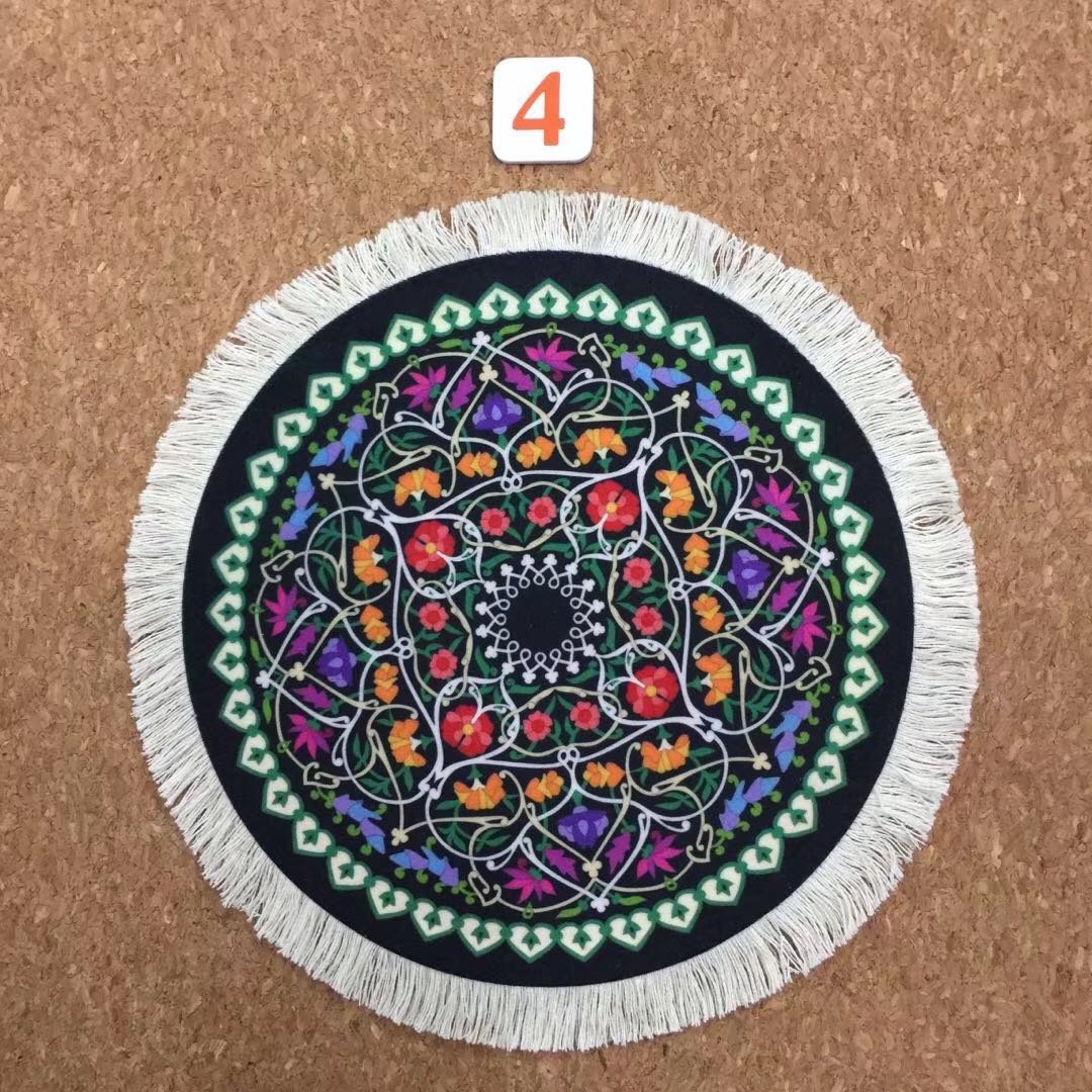 Mrgbest rund persisk matta musmatta 220 x 220mm färgmönster datorspel gummi skrivbordsdyna heminredning ger komfort: 220 x 220 x 2 mm 4