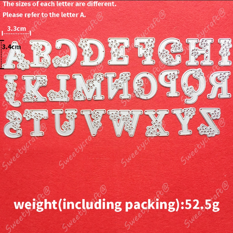 Metal Cutting Dies Stencils Flower Alphabet Letter Frame Dies Scrapbooking Stamp Craft Background Die Cut 2022 Card Making