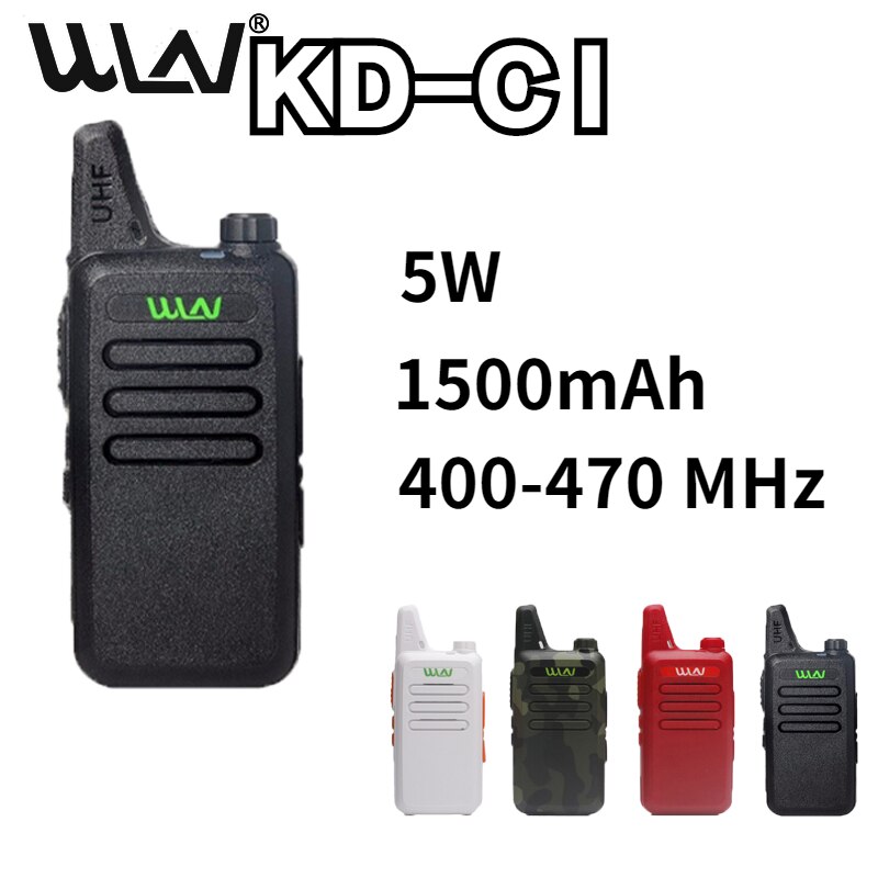 2Pcs Wln KD-C1 Walkie Talkie 400-470 Mhz 5W Power 16 Kanaals Kaili Mini Handheld transceiver C1 Draagbare Twee Manier Radio