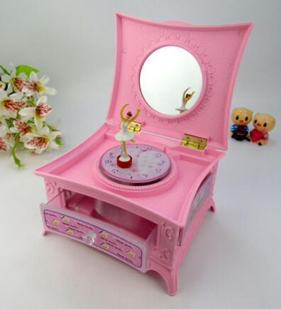 European Style LED Light Ballerina Musical Box Clockwork Automatic Rotation Christmas for Beautiful Girls: No light
