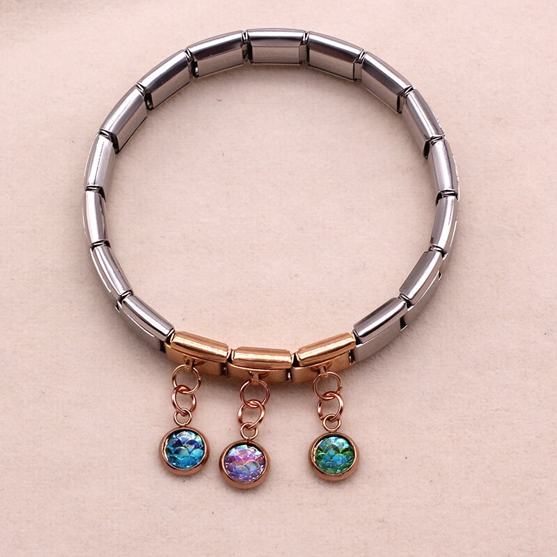 Hapiship Original Daisy Round Fish Scales Rose Italian Charm Fit 9mm Stainless Steel Bracelet DIY Making Jewelry DJ309