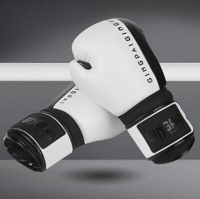 Bokshandschoenen voor heren zwarte vechtsport mma bokshandschoenen dikker muay thai sanda training volwassenen kinderen boksuitrusting 6-12oz: Wit / 6 oz