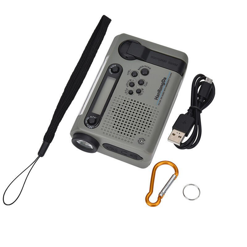 Weer noodradio AM/FM/SW draagbare zonne-handslingerradio 3 in 1 2000 mAh Power Bank telefoonoplader zaklamp voor kamperen: Black