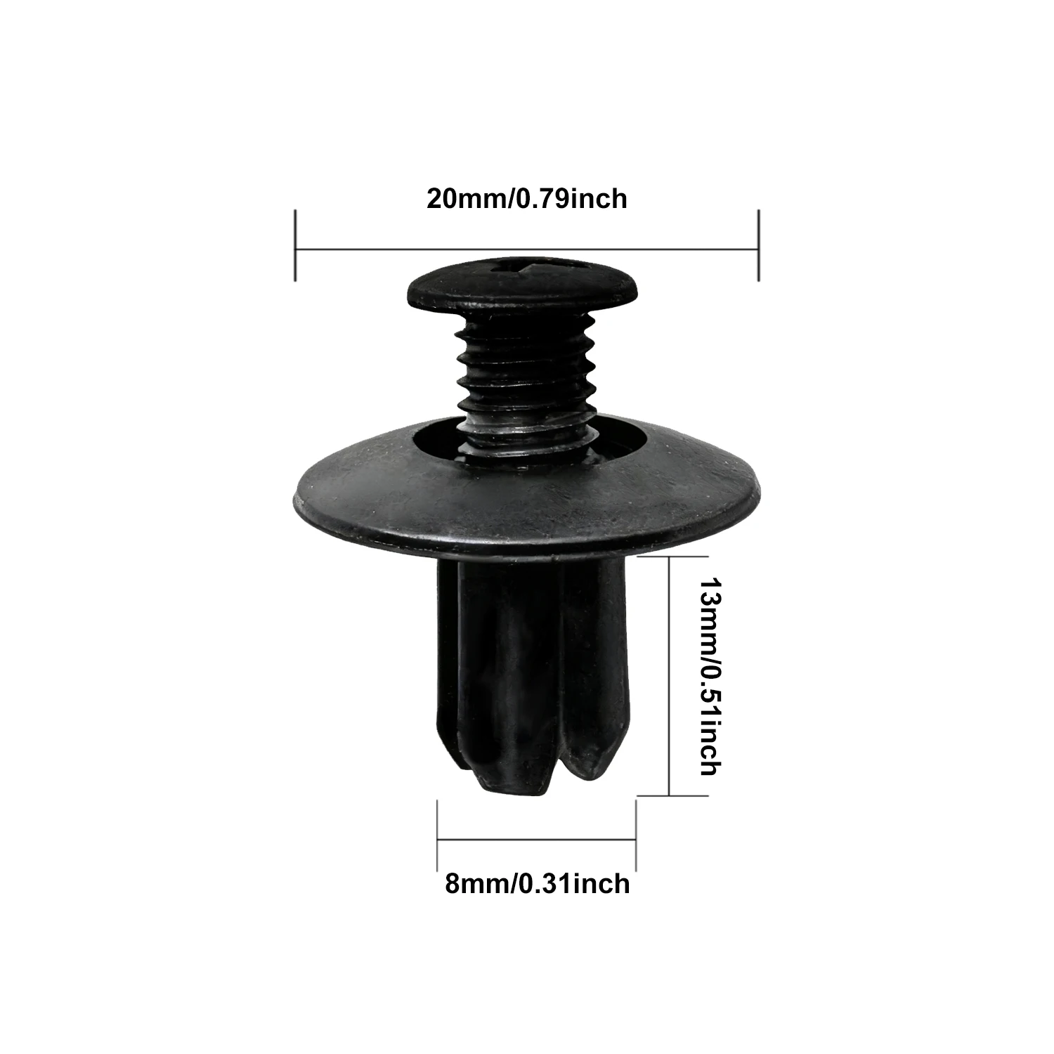 20/100 stuks 6-10mm- gats plastic klinknagels bevestigingsclip zwart auto deurpaneel bevestigingsclip autoaccessoire: Goud