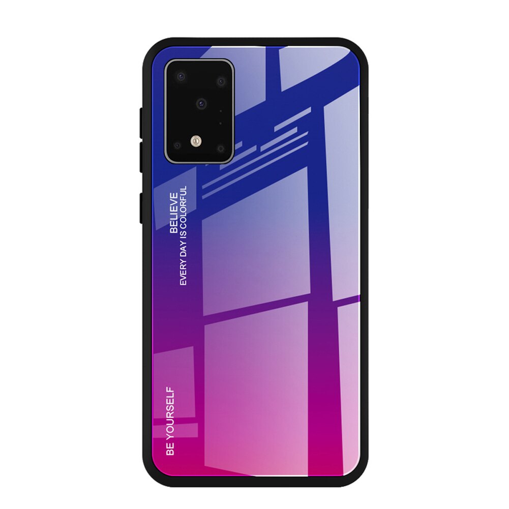 Luxus Gradienten Telefon Fall Für Samsung galaxy S20 Ultra S20 Plus Gehärtetem Glas Zurück Abdeckung Für Samsung galaxy A51 A71 coque: For Samsung S20 / 4