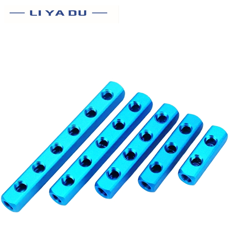 Divisor de colector neumático versátil, rosca 1/4 PT, con conectores rápidos y múltiples puertos para una distribución eficiente del aire