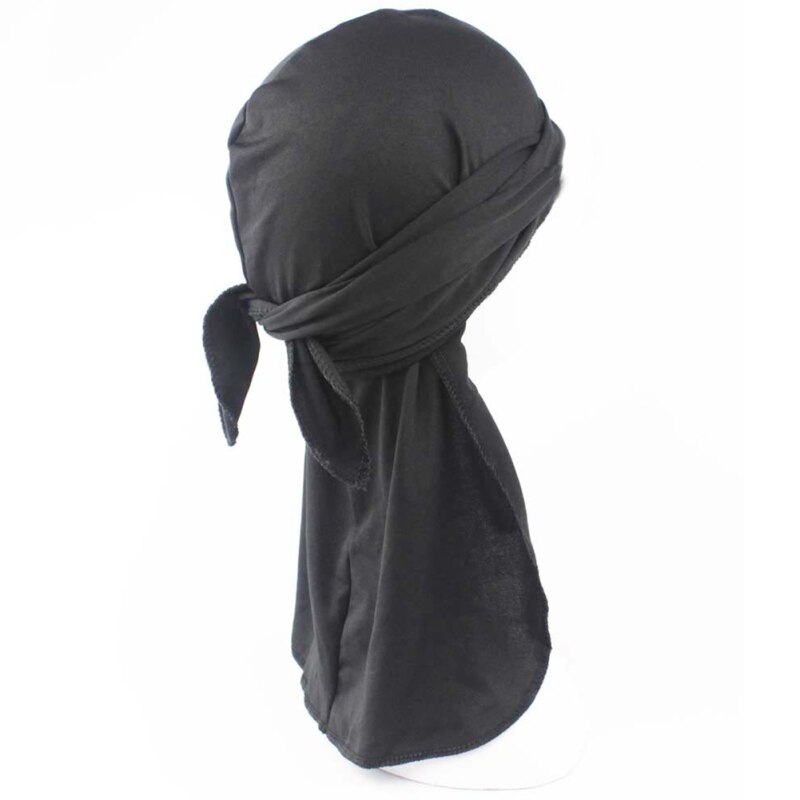 Du-rag-bufanda para la cabeza con banda de Rap para mujer, gorro con lazo a la , gorras para exteriores, pañuelos para niños, deportes, negro/blanco, M5Q1