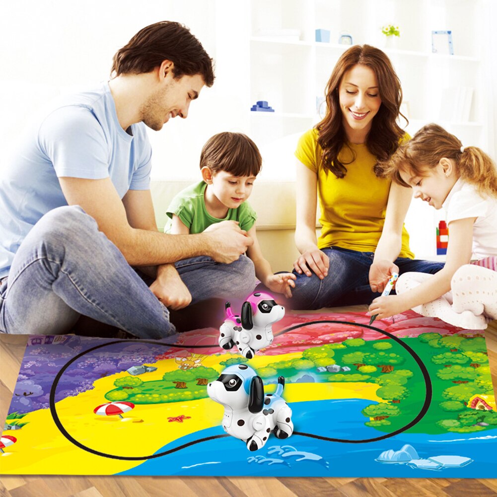 Kinderen Speelgoed Leuke Inductieve Puppy Model Robotic Hond Indoor Kleuren Veranderende Met Pen Volg Alle Getrokken Lijn Dieren Elektrische