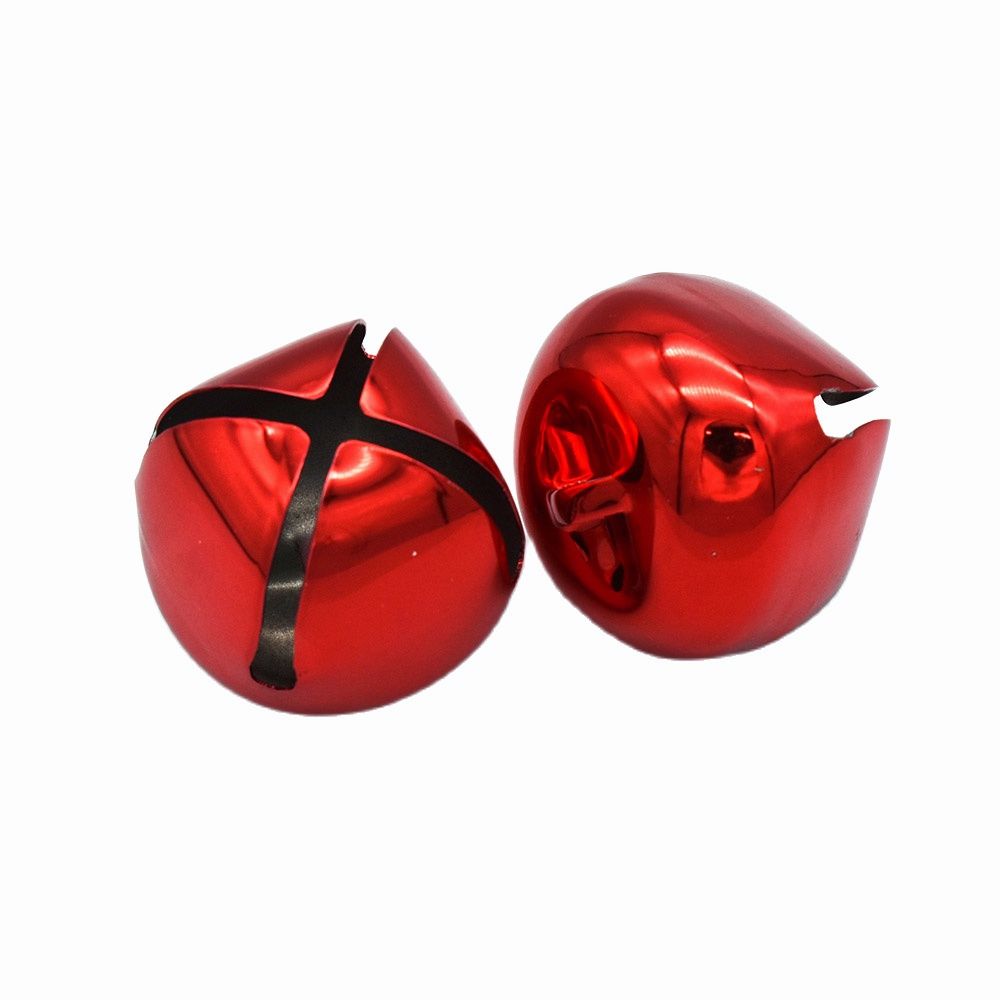 38Mm Rode Jingle Bell Charms Kerst Bell Duurzaam Jingle Cross Bells Decoratie Ornamenten Hanger Bells Met Lint Diy Craft