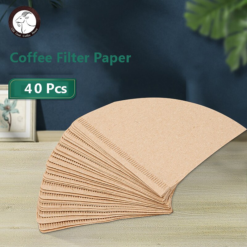40/100pcs Cone Coffee Filters Paper 2-6 Cups Natural Coffee Filters Unbleached Paper Filters V02 Compatible with V60: 40pcs