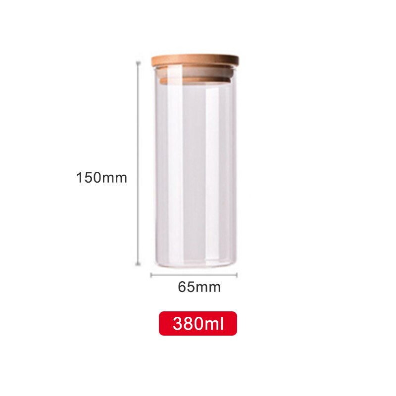 Pot à bonbons pour épices verre récipient Transparent bocaux en verre avec couvercles pot à biscuits pots de cuisine et couvercles petite taille: 380ml