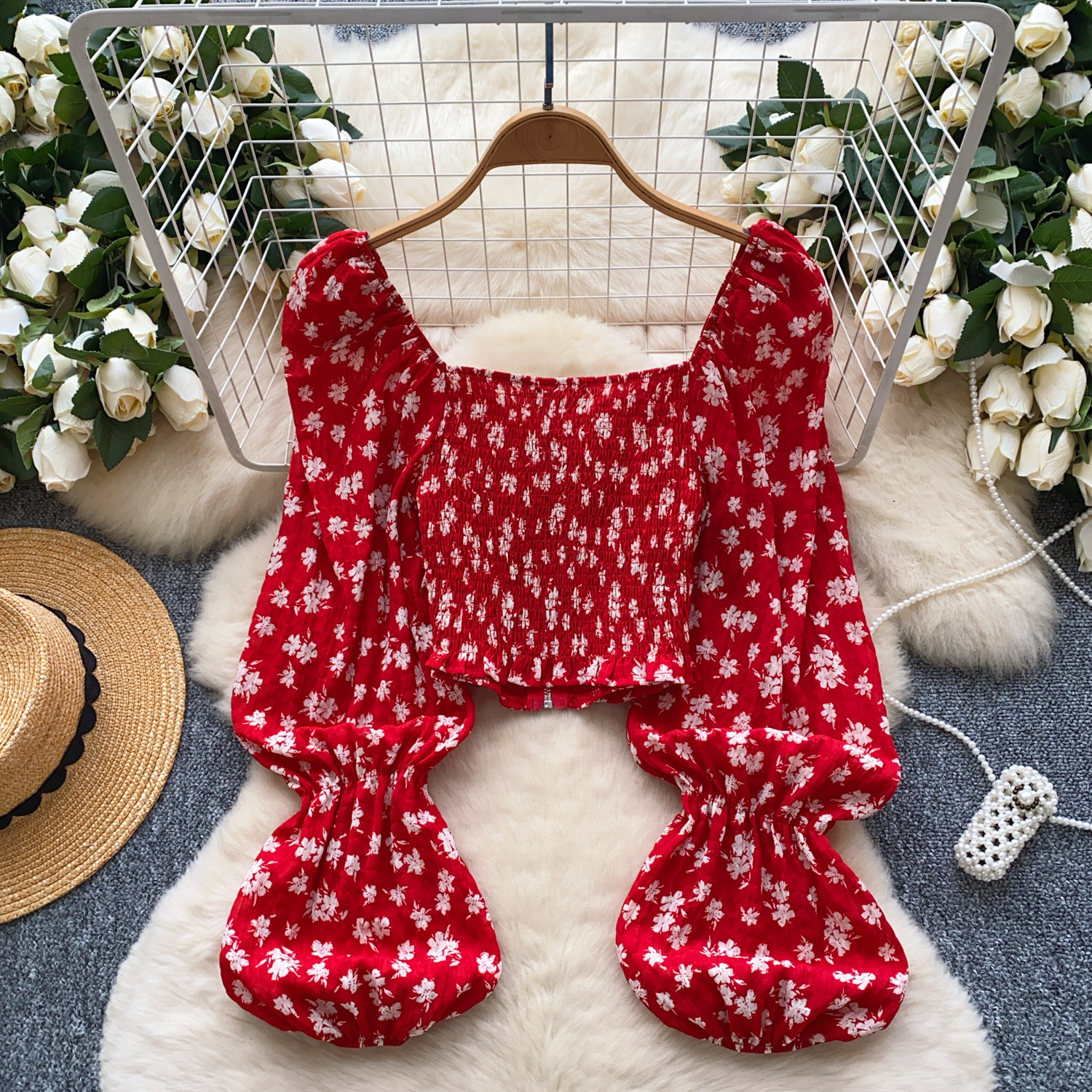 Elegant sexig söt plisserad t-shirt med dragkedja och tryck, crop top, vintage-t-shirts för kvinnor, vår- och sommartröja