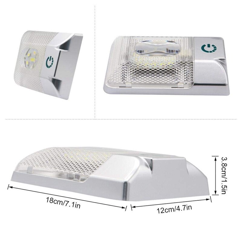 24 led husbilstak e-lampor enkel interiörbelysning med tryckknappsarmaturer för husbil husbil husbil båt