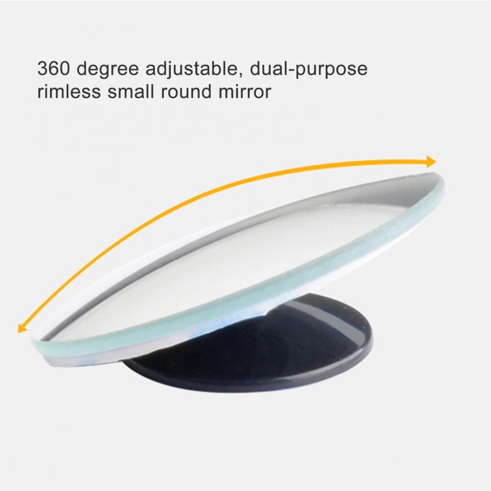 2Pcs Universal Car Convex Reflector Rear Side View Blind Spot Round Mirrors