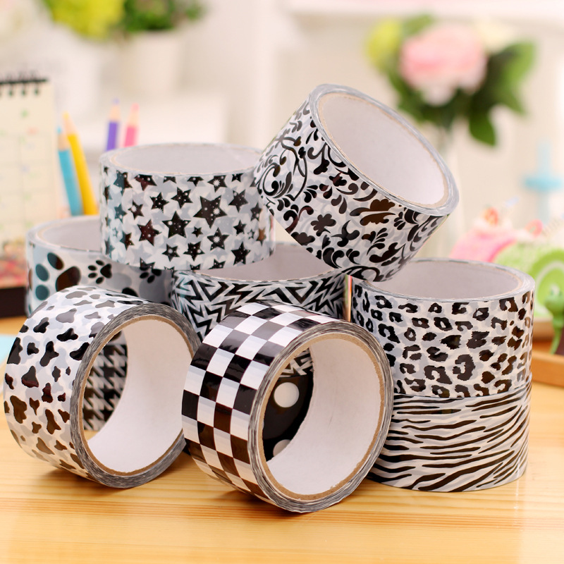 DIY handmade decorative tape Black and white element tape large roll length, notebook, photo album home lace decoration