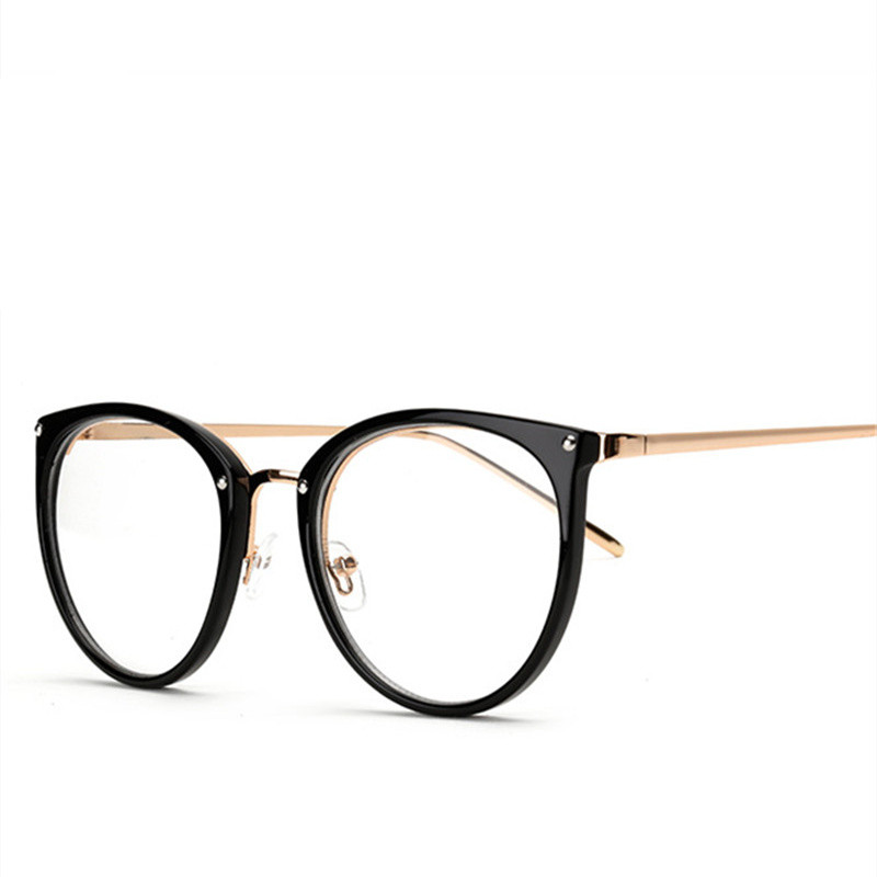 Glasses Big Round Eyewear Frame Metal Legs Oversized Men Women Eyeglasses Frames ransparent Optical Spectacle-frame