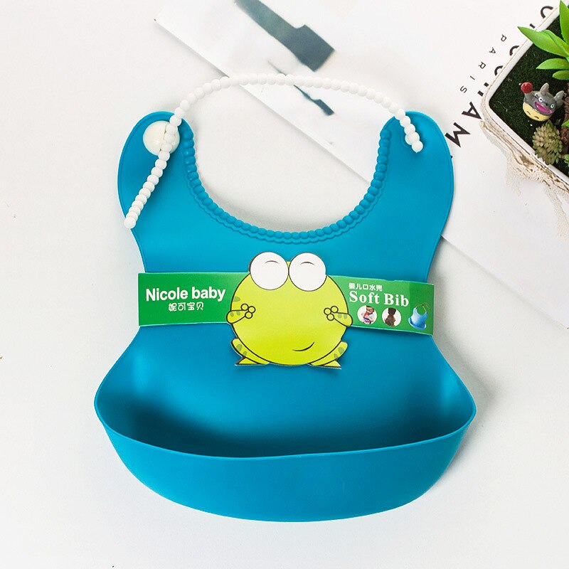 Ideacherry Jungen Mädchen Kleinkinder Silikon Fütterung Baby Lätzchen Wasserdicht Mittagessen Lätzchen Baby Speichel Handtuch Cartoon Schürzen Baby Zubehör: Blue