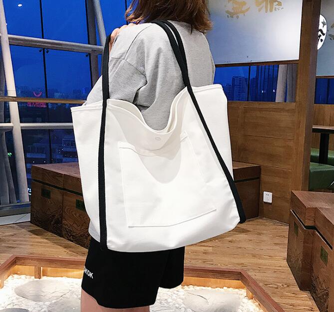 Simpel trend canvas taske tote indkøbstaske