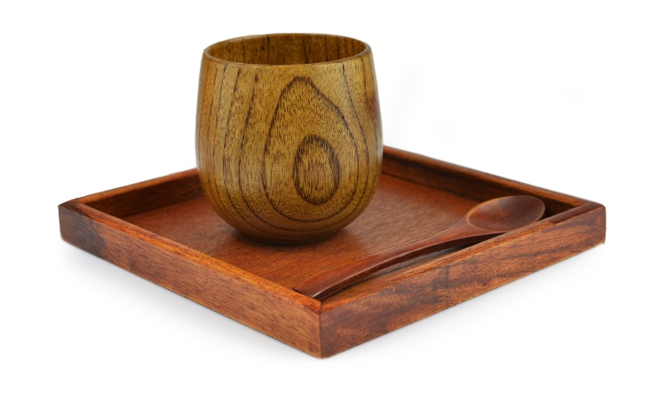 2pcs Solid Jujube Wood Cup for Wine Tea Eco -friendly Tableware