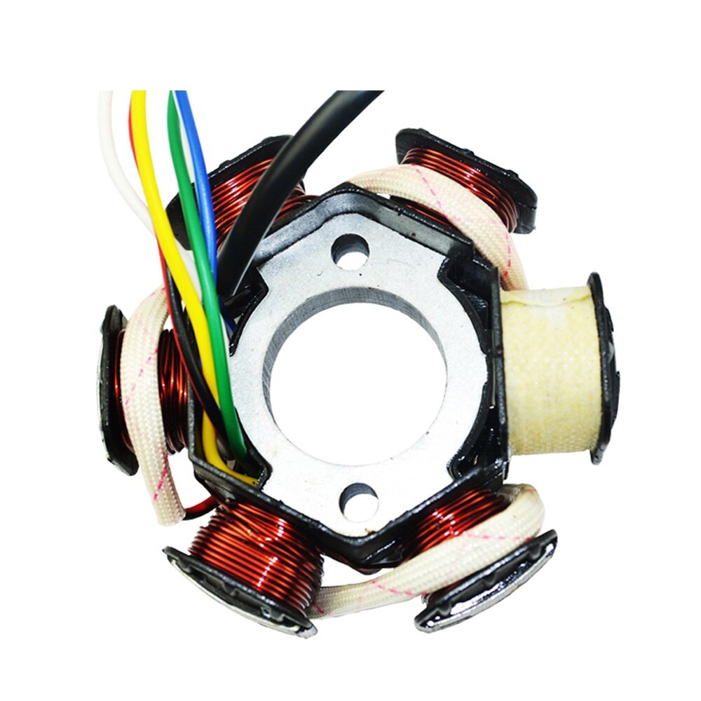 Bobina de estator Magneto para patinete eléctrico, 6 bobinas para GY6, 49cc, 50cc, 70cc, 90cc, 110cc, 125cc, 150cc, Scooter, Go Kart, ATV, Sunl Roketa