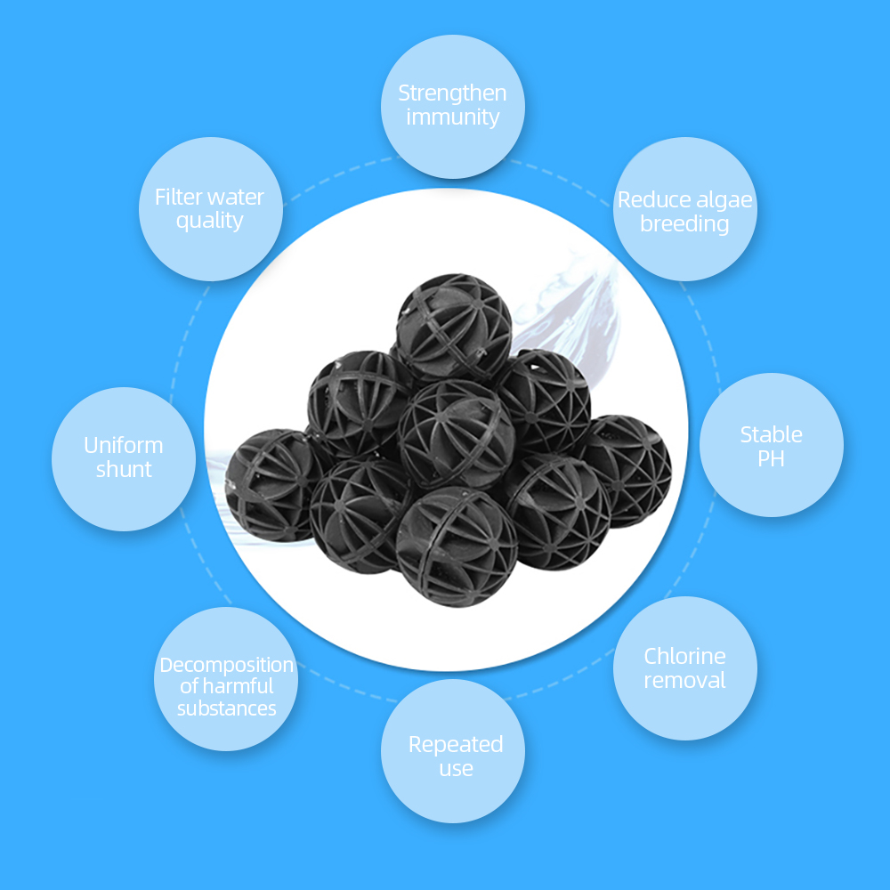 100 stücke 18mm biologische Bio kugeln Aquarium Fisch Nano Panzer nass/trocken Kanister Filter medien schwarze Laugung kugeln