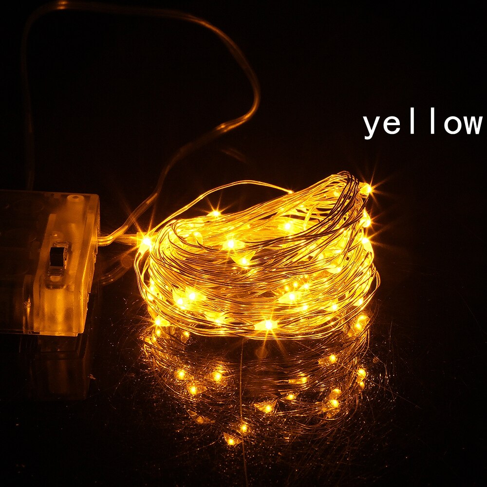 4M 5M 40/50 LED Starry String battery Powered Lights Fairy Micro LED Transparent Copper Wire for Party Christmas Wedding lights: Yellow / 4M
