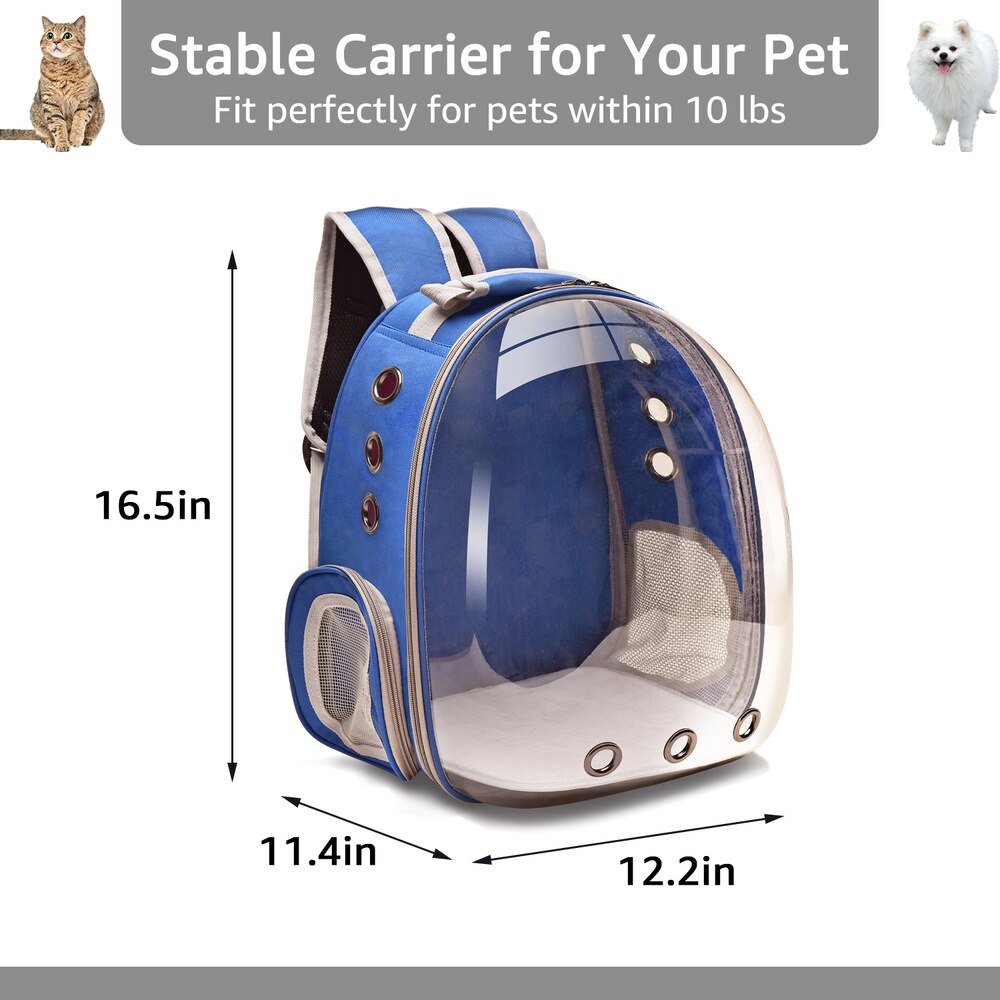Katte rygsæk gennemsigtig bæretaske rejse plads kapsel kæledyr hund kattebærer transporttasker til katte og små hunde