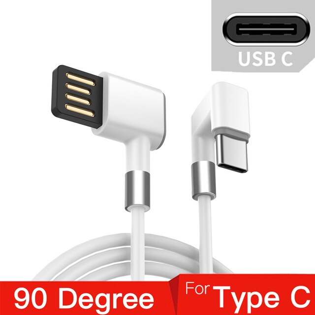 2.4A USB Tipo di Cavo C per Samsung S10 S20 180 ° Angolo di Veloce di Ricarica micro USB Cavo C per Xiaomi huawei Cavo Dati USB Del Telefono mobile: bianca for genere C