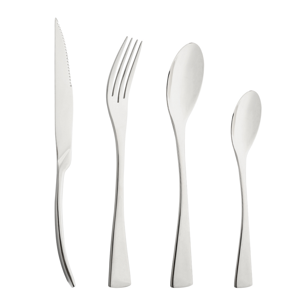 Zilverwerk 4 Stks/set Bestek Set Mes Vorken Lepels Diner Set Keuken Spiegel Servies Set 304 Roestvrij Staal Servies Set: Silver