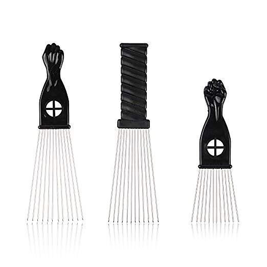 Leeven 5 Size Afro Comb Metal African American Pick Comb Hairdressing Styling Tool for Hair Styling style comb