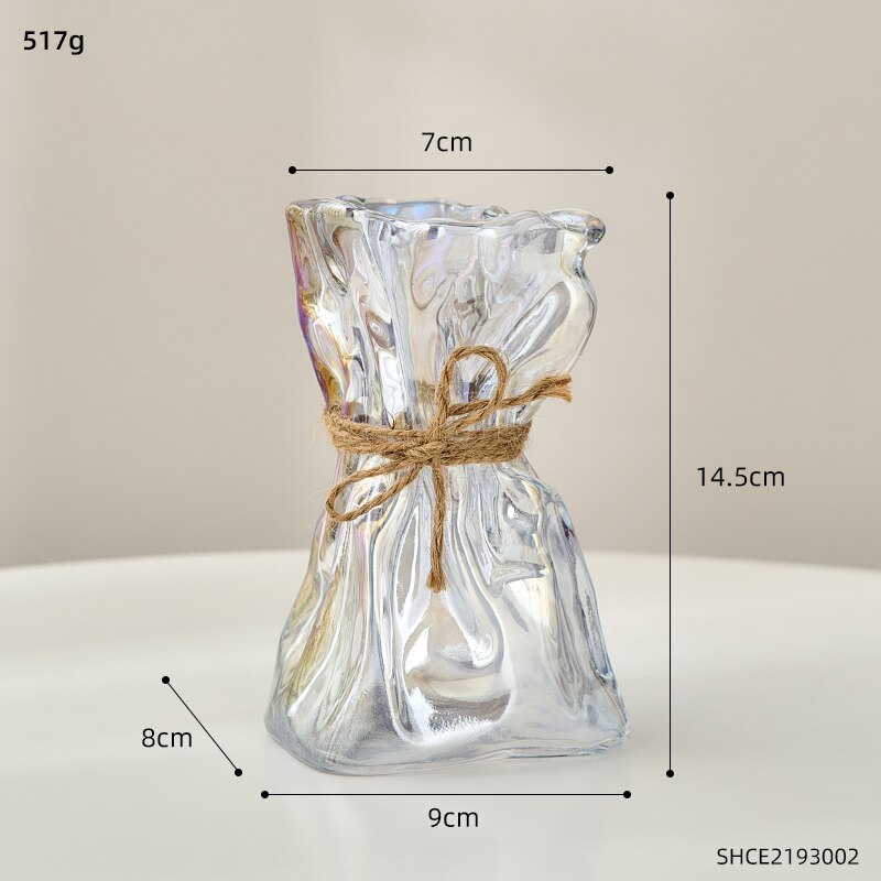 Glazen Vazen Transparante Tafelblad Decor Terrarium Thuis Decoratie Vazen Voor Bloemen Woonkamer Decoratie Tafelblad Accessoires: Colorful vase