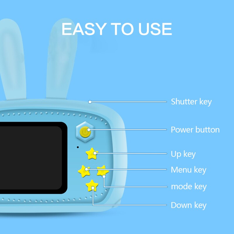 1080P HD Digital Video Foto Kamera Für Kinder Mini Kamera 2 Zoll Bildschirm 12MP Nette Cartoon Kinder Kamera Spielzeug für Mädchen Junge