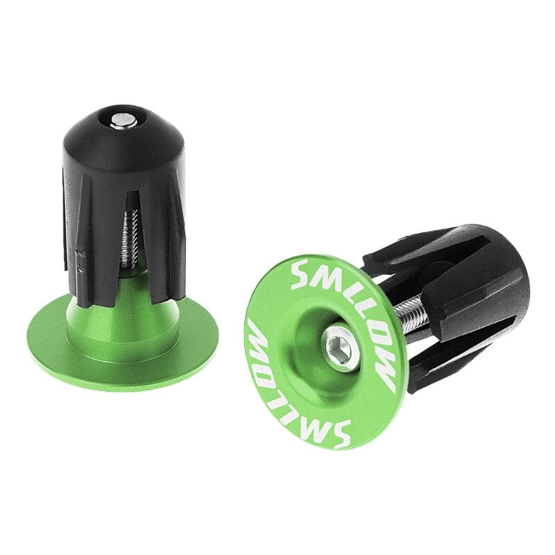 2Pcs Bike Bar End Plugs Aluminium Road Fiets Grip Stuur Caps MTB Accessoire: green