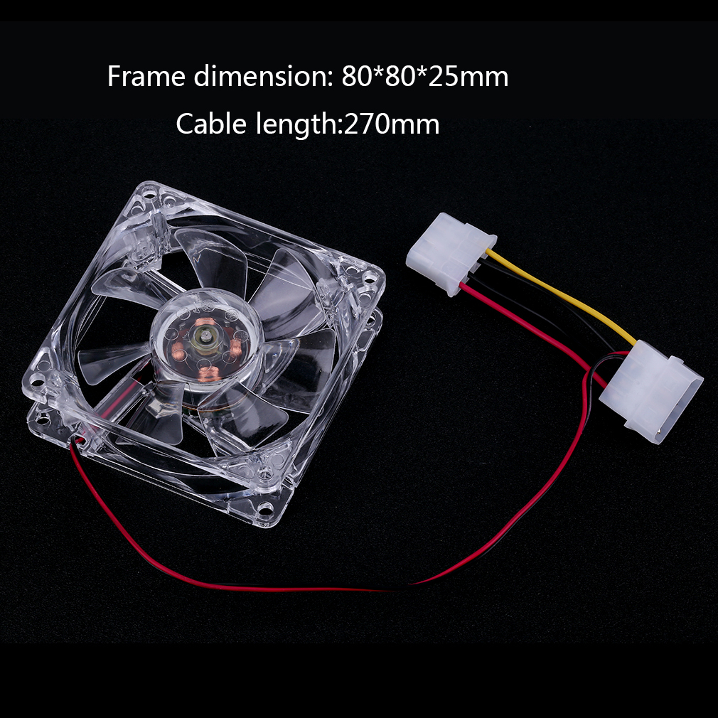80mm ordinateur CPU ventilateur refroidisseur LED ordinateur PC boîtier ventilateur de refroidissement Ultra silencieux dissipateur thermique 80x80x25mm rgb lumière ventilateur, 12v 3P IDE 4pin