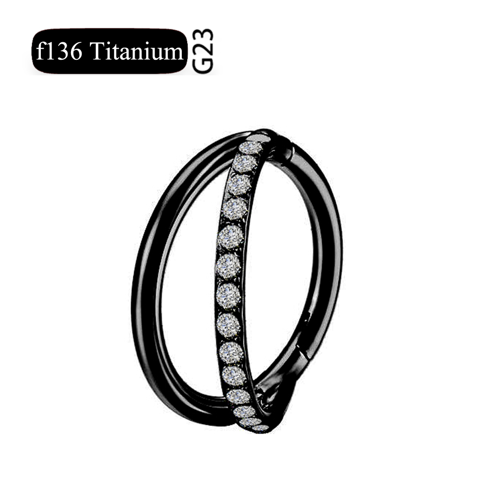 F136 Titanium 16G Scharnierend Segment Neusring Zc Septum Clicker Daith Oorbellen Hoepel Oor Kraakbeen Tragus Helix Piercing Sieraden