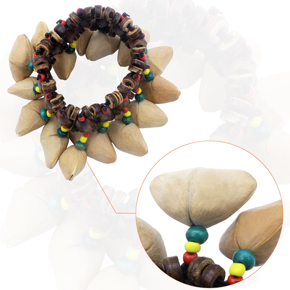 Ammoon Handgemaakte Noten Shell Armband Tafelbel voor Djembe Afrikaanse Trommel Conga Percussie Accessoires