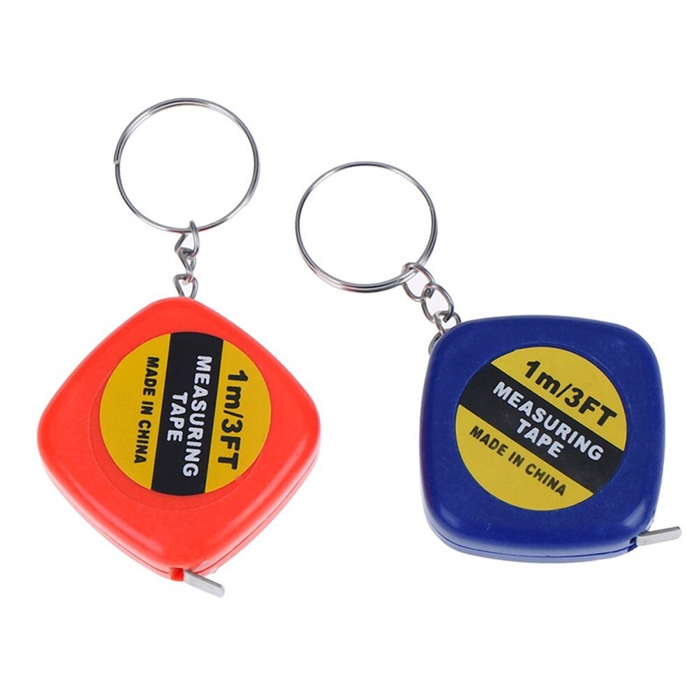 1pc 1m Easy Retractable Ruler Tape Measure Mini Portable Pull Ruler Keychain Automatic Retractable Square Tape Measure