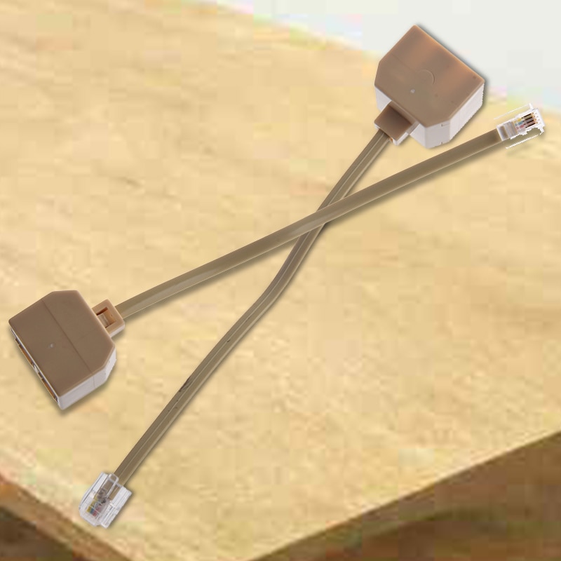 Telephone RJ11 Male Line to Double RJ11 Female Jack Filter Splitter Adapter