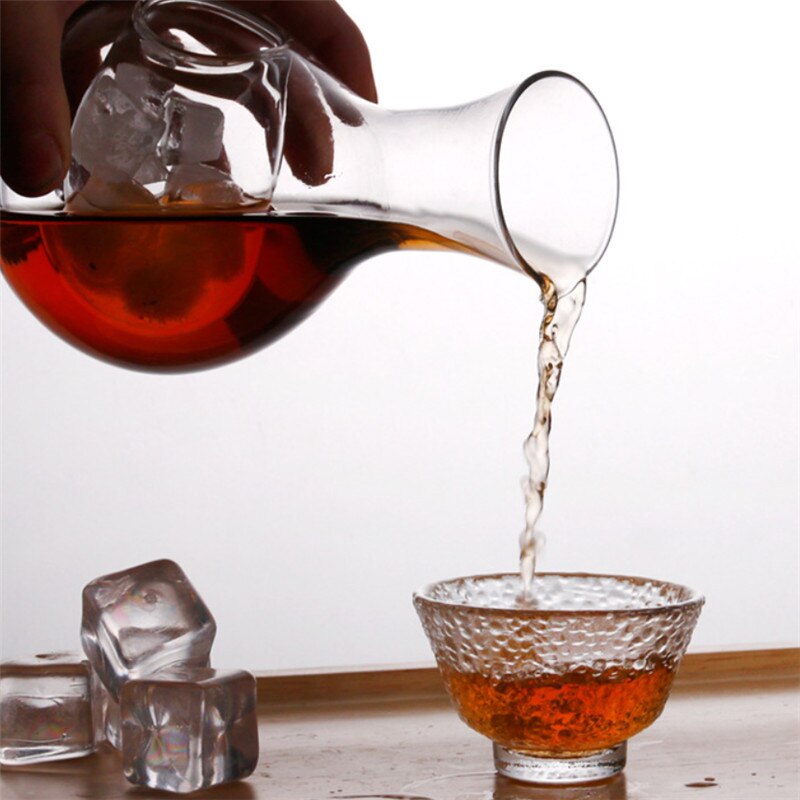 Creatieve Japanse Stijl Glas Wijn Fles Duim Gat Sake Ijs Kruik Unieke Wijn Decanter Bar Cocktail Champagne Koeling Gereedschap