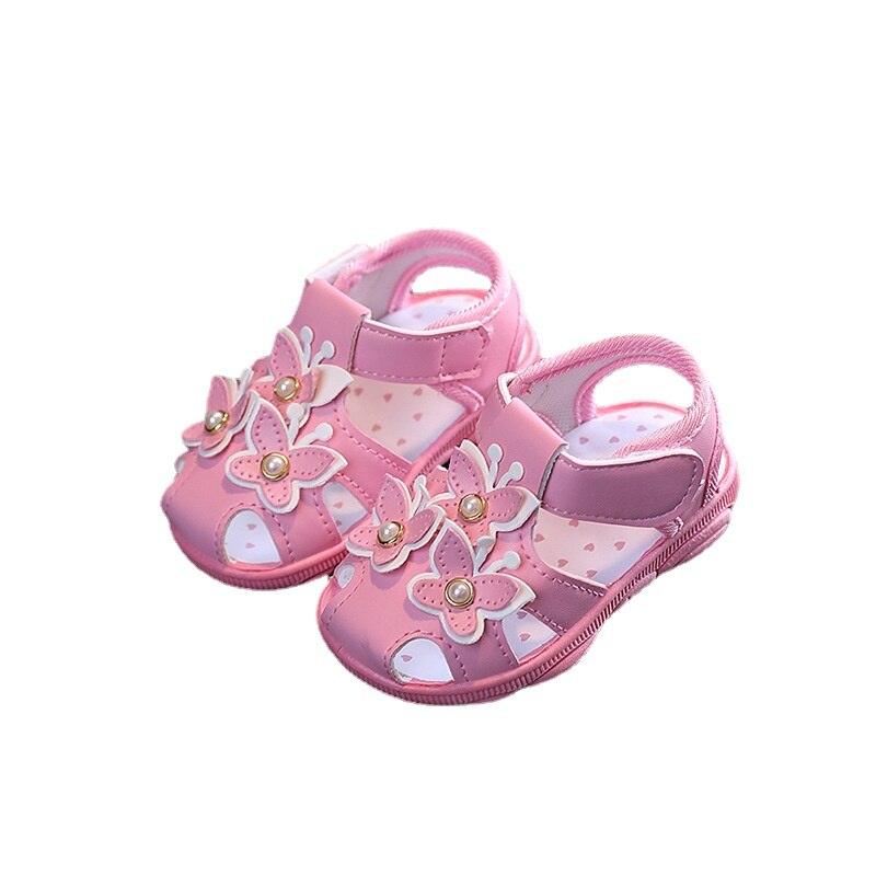 2022 Sweet Flower Baby Girl Shoes First Walkers Summer Toddler Sandals Kids Infant Princess Shoes