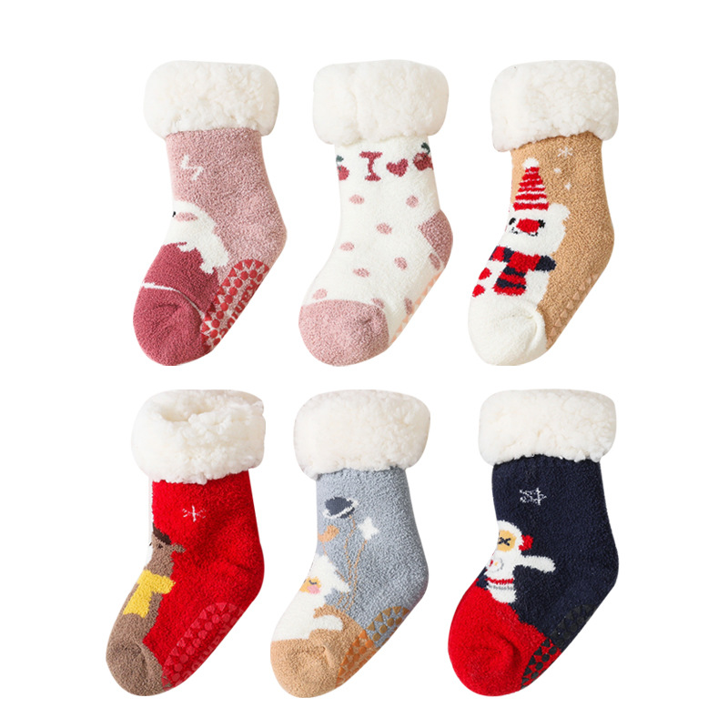 Herfst Winter Baby Sokken Verdikking Koraal Fluwelen Warm Antislip Baby Boy Meisjes Sokken Kinderen Thuis Vloer Sokken 0-4 Jaar Kinderen