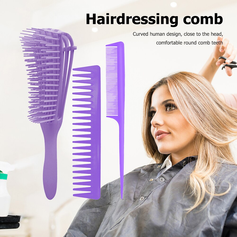 4 stücke Haar Pinsel Friseur Kopfhaut Massage Krake Kamm Glatte Haar Spitzen Schwanz Kamm Haribush für Frauen Männer