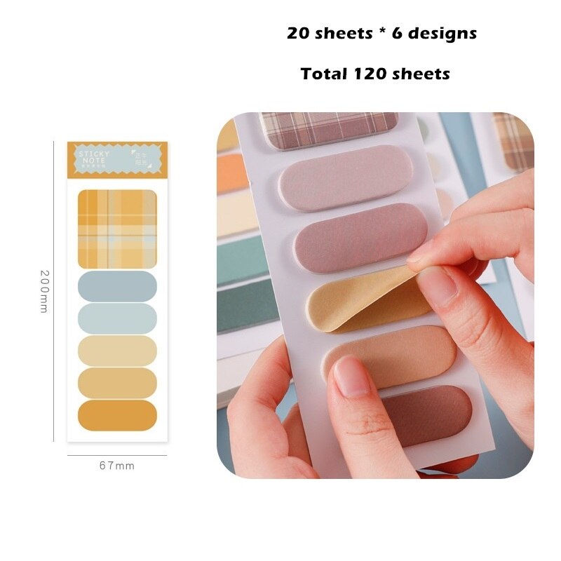 120 Vellen Tuin Bloem Plaid Sticky Notes Multi Kleur Rooster Index Stickers Lijm Memo Pad Notepad Kantoor School A6549